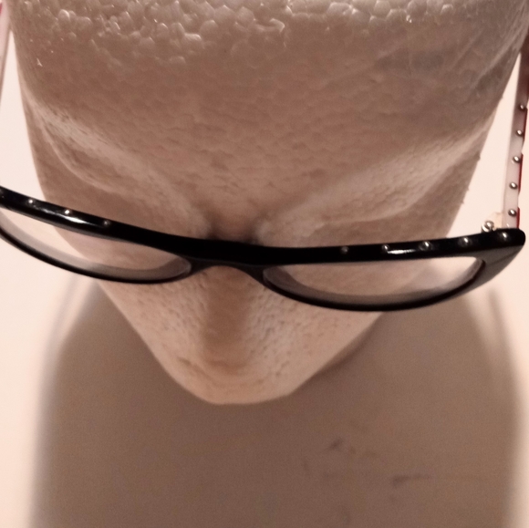 Betsey Johnson Handmade in Japan Cateye Eyeglass Frame Red Black White - Picture 7 of 16
